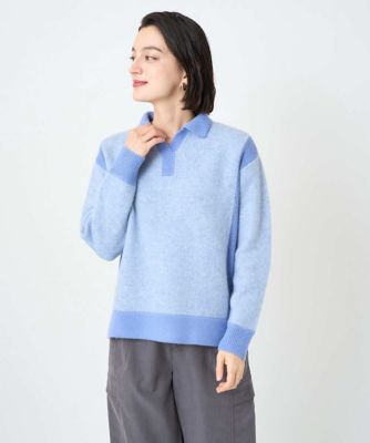 ＜GEORGES RECH (Women/小さいサイズ)＞メランジブークレ襟付きニット