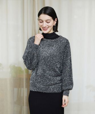 ＜GEORGES RECH (Women/小さいサイズ)＞メタリックシャギークルーネックニット