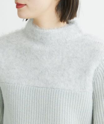 ヘアリーブークレヤーンボトルネックニット