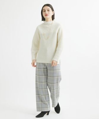 ヘアリーブークレヤーンボトルネックニット