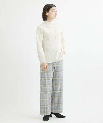 ヘアリーブークレヤーンボトルネックニット
