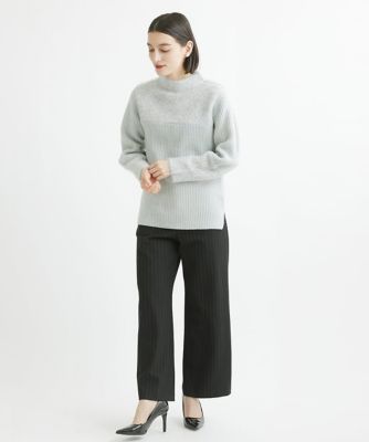 ヘアリーブークレヤーンボトルネックニット
