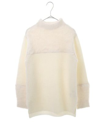 ヘアリーブークレヤーンボトルネックニット