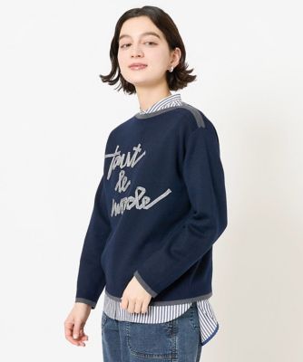 ダブルジャガードラメテープ刺繍ロゴニット | GEORGES RECH (Women