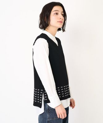 スクエアジャガードニットベスト | GEORGES RECH (Women/小さいサイズ