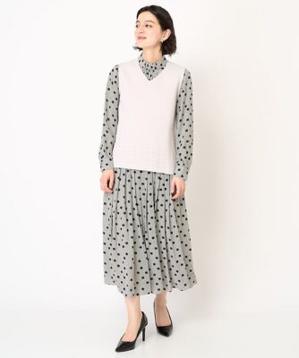 スクエアジャガードニットベスト | GEORGES RECH (Women/小さいサイズ