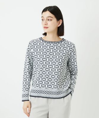 ＜GEORGES RECH (Women/小さいサイズ)＞［日本製］レース柄ジャカードニットプルオーバー