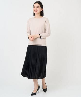 ES RECH / ジョルジュ・レッシュ [アンサンブル対応]7分袖バイカラーニット アンサンブル対応］7分袖バイカラーニット | GEORGES RECH