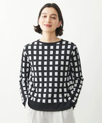 ＜GEORGES RECH (Women/小さいサイズ)＞ブロックハイゲージジャガードニット