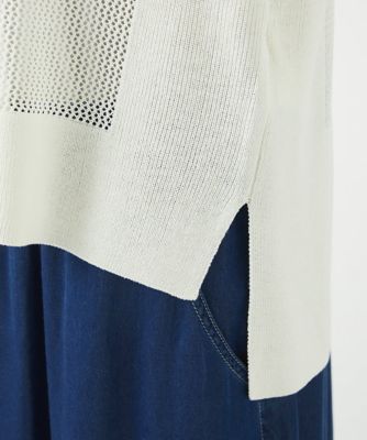 バックスリットメッシュニットジレ
