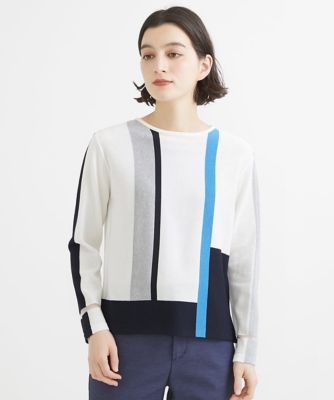 ＜GEORGES RECH (Women/小さいサイズ)＞カラーブロックインターシャニット