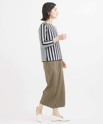 ストライプダブルジャカードニット