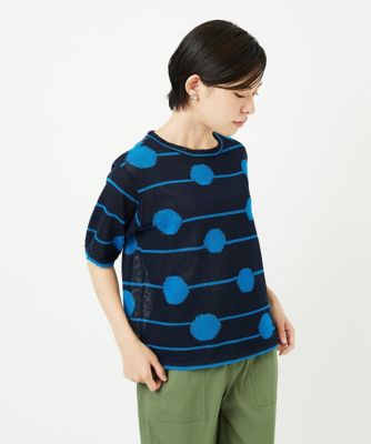 ジョルジュ・レッシュ（ES RECH）/ペーパーヤーンドット5分袖ニット ペーパーヤーンドット5分袖ニット | GEORGES RECH (Women/小さい