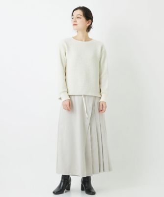 フェイクスエードラッププリーツスカート