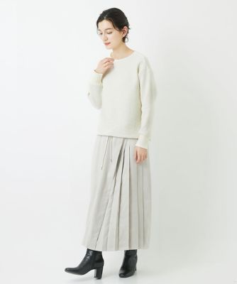 フェイクスエードラッププリーツスカート