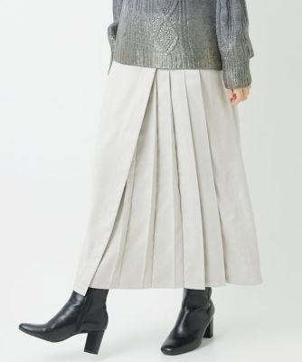 フェイクスエードラッププリーツスカート