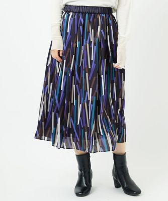 ＜GEORGES RECH (Women/小さいサイズ)＞［日本製］ジオメトリックプリントフレアスカート