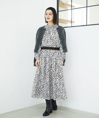 日本製／セットアップ対応］レオパードギャザーフレアスカート