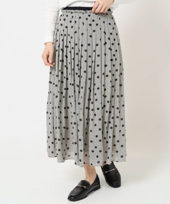セットアップ対応］ドットオンチュールタックフレアスカート | GEORGES