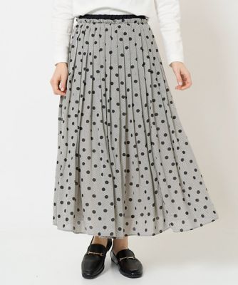 セットアップ対応］ドットオンチュールタックフレアスカート | GEORGES