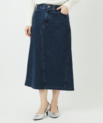 ＜GEORGES RECH (Women/小さいサイズ)＞［セットアップ対応］ジャージーデニムセミタイトスカート