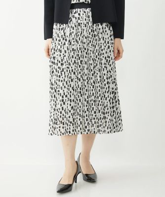 ＜GEORGES RECH (Women/小さいサイズ)＞ランダムスクエアプリントプリーツスカート