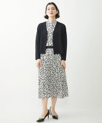 ランダムスクエアプリントプリーツスカート