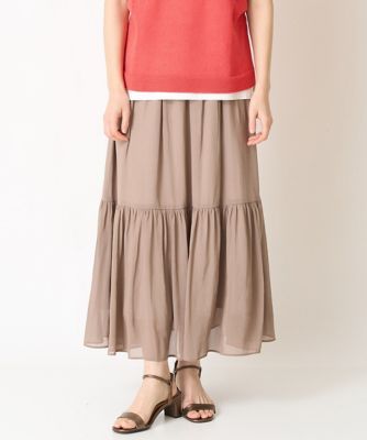 ジョルジュ・レッシュ（ES RECH）/[日本製]エアリーロングティアードスカート エアリーロングティアードスカート | GEORGES RECH (Women/小さい