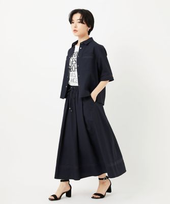 接触冷感／吸汗速乾］サッカータックフレアースカート | GEORGES RECH