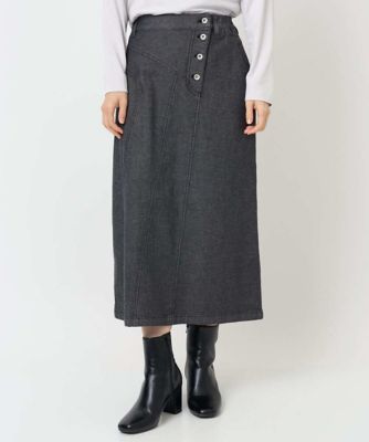 ＜GEORGES RECH (Women/小さいサイズ)＞［セットアップ対応］セミタイトブラックデニムスカート
