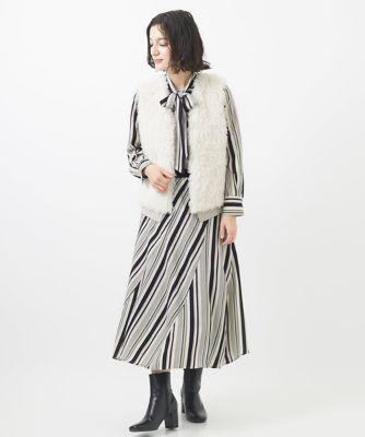 セットアップ対応］マルチストライプフレアスカート | GEORGES RECH