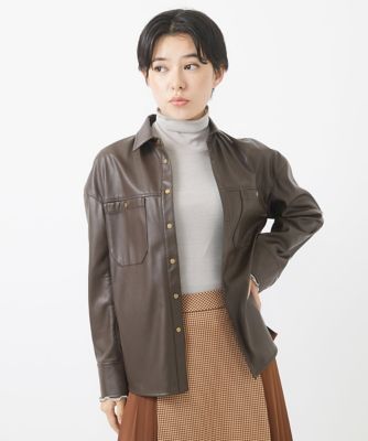 ［セットアップ対応］ライトレザーシャツブルゾン