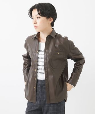 ［セットアップ対応］ライトレザーシャツブルゾン