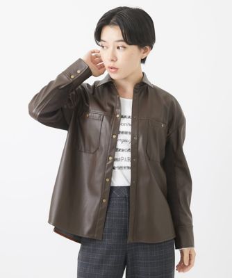 ［セットアップ対応］ライトレザーシャツブルゾン