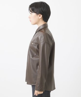 ［セットアップ対応］ライトレザーシャツブルゾン