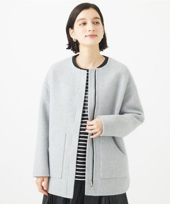 ＜GEORGES RECH (Women/小さいサイズ)＞レスクウールリバーノーカラーミドルジャケット