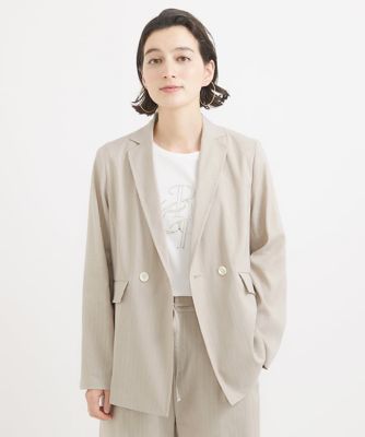 ＜GEORGES RECH (Women/小さいサイズ)＞［日本製／セットアップ対応］ダブルブレストリネンジャケット