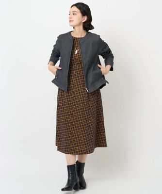 セットアップ対応］ノーカラーブラックデニムブルゾン | GEORGES RECH