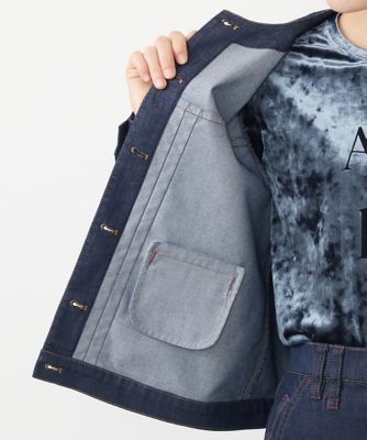 ジョルジュ・レッシュ（ES RECH）/ノーカラーデニムブルゾン ノーカラーデニムブルゾン | GEORGES RECH (Women/小さいサイズ