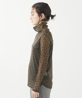 ES RECH / ジョルジュ・レッシュ [日本製]チュールドットフロッキーハイネックプルオーバー ジョルジュ・レッシュ GEORGES RECH [日本製]チュールドット