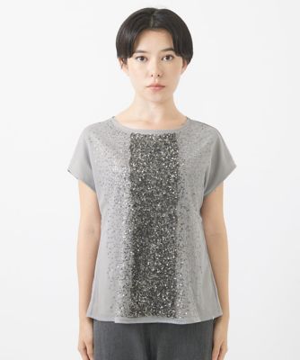 スパンコール刺繍フレンチスリーブカットソー