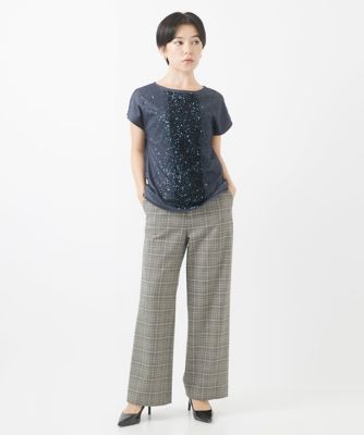 スパンコール刺繍フレンチスリーブカットソー