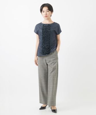 スパンコール刺繍フレンチスリーブカットソー
