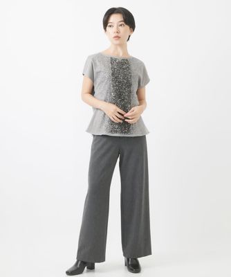 スパンコール刺繍フレンチスリーブカットソー