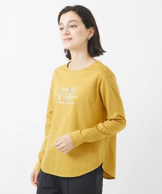 ES RECH / ジョルジュ・レッシュ ラメプリントラインストーンロゴカットソー ラメプリントラインストーンロゴカットソー(カットソー・Tシャツ