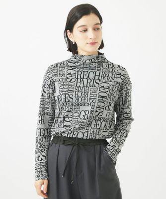 ＜GEORGES RECH (Women/小さいサイズ)＞［日本製］ダブルフェイスボトルネックロゴカットソー