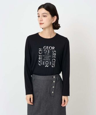 GEORGES RECH (Women/小さいサイズ)/ジョルジュレッシュ ベア天竺ロゴプルオーバー 94ブラック トップス【三越伊勢丹/公式】