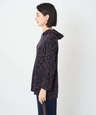 日本製］ダブルフェイスミニフード9分袖ロゴカットソー | GEORGES