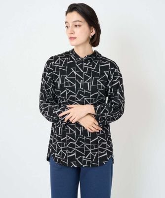 ＜GEORGES RECH (Women/小さいサイズ)＞［日本製］ダブルフェイスミニフード９分袖ロゴカットソー