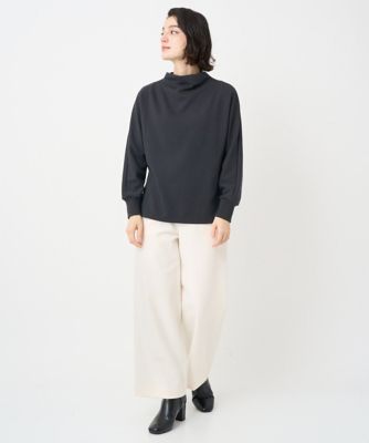 セットアップ対応］ボトルネックドルマンスリーブジャージーカットソー